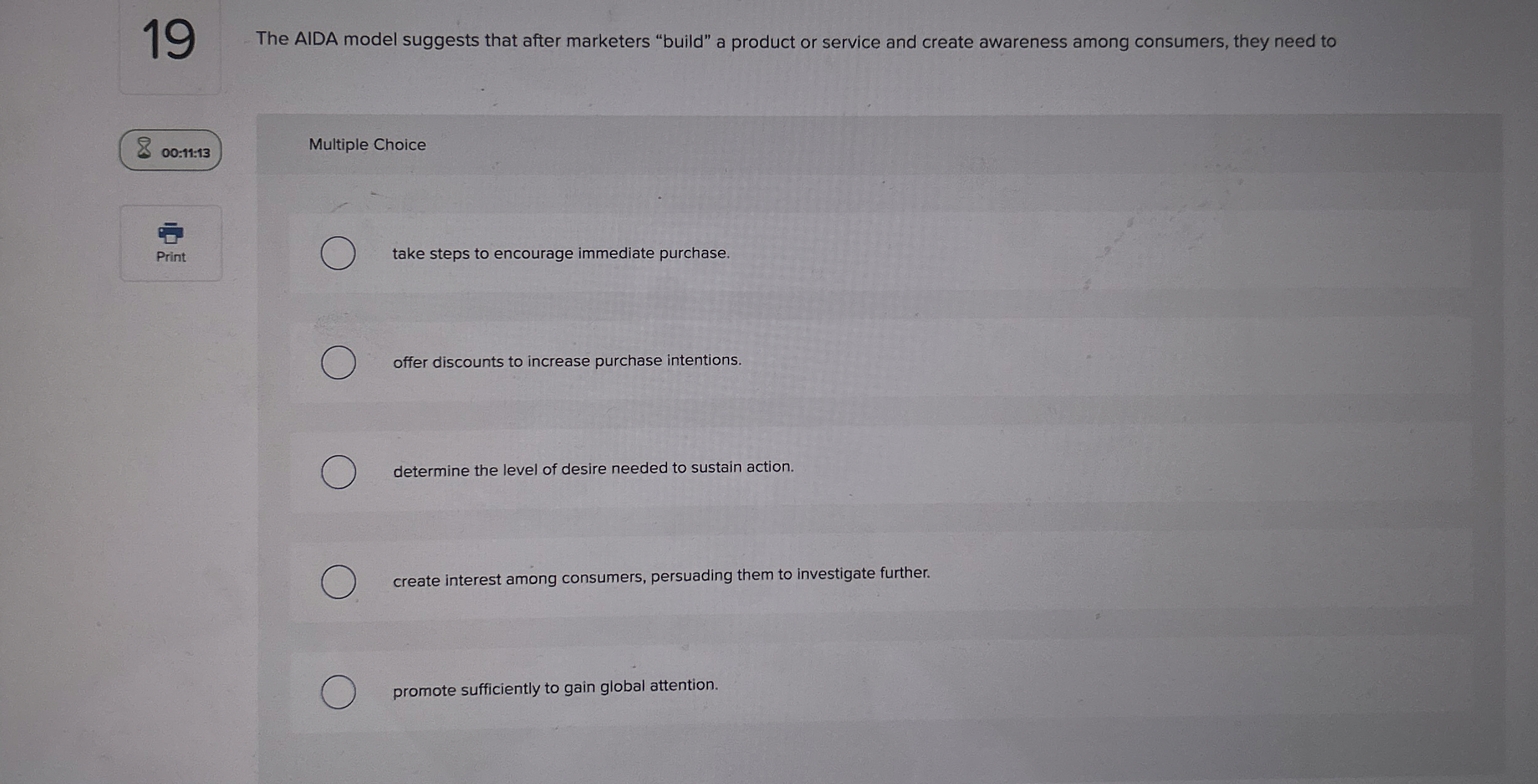 1 9 The AIDA model suggests that after marketers