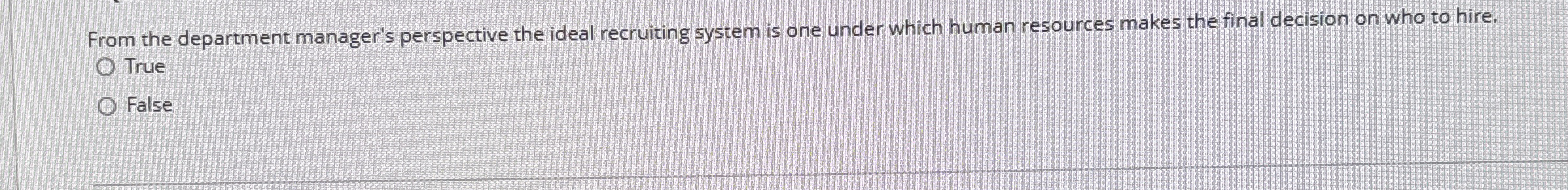 From the department manager's perspective the