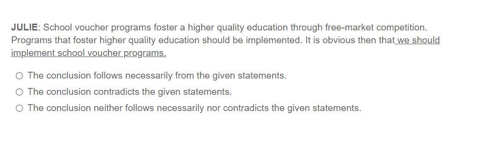 In Items #1-5, Mark and Julie advance arguments