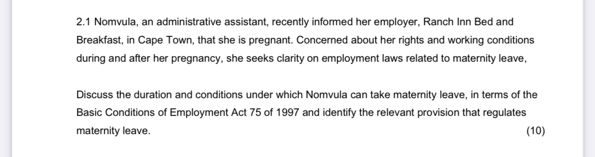 2 . 1 Nomvula, an administrative assistant,