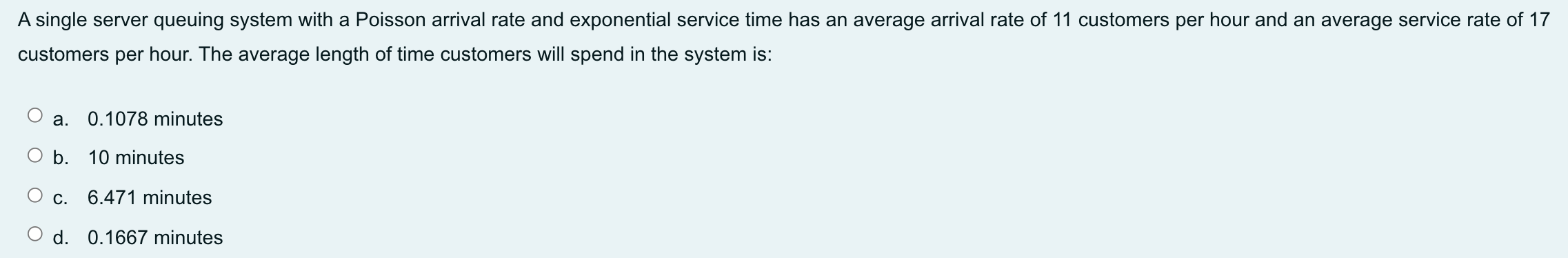 A single server queuing system with a Poisson