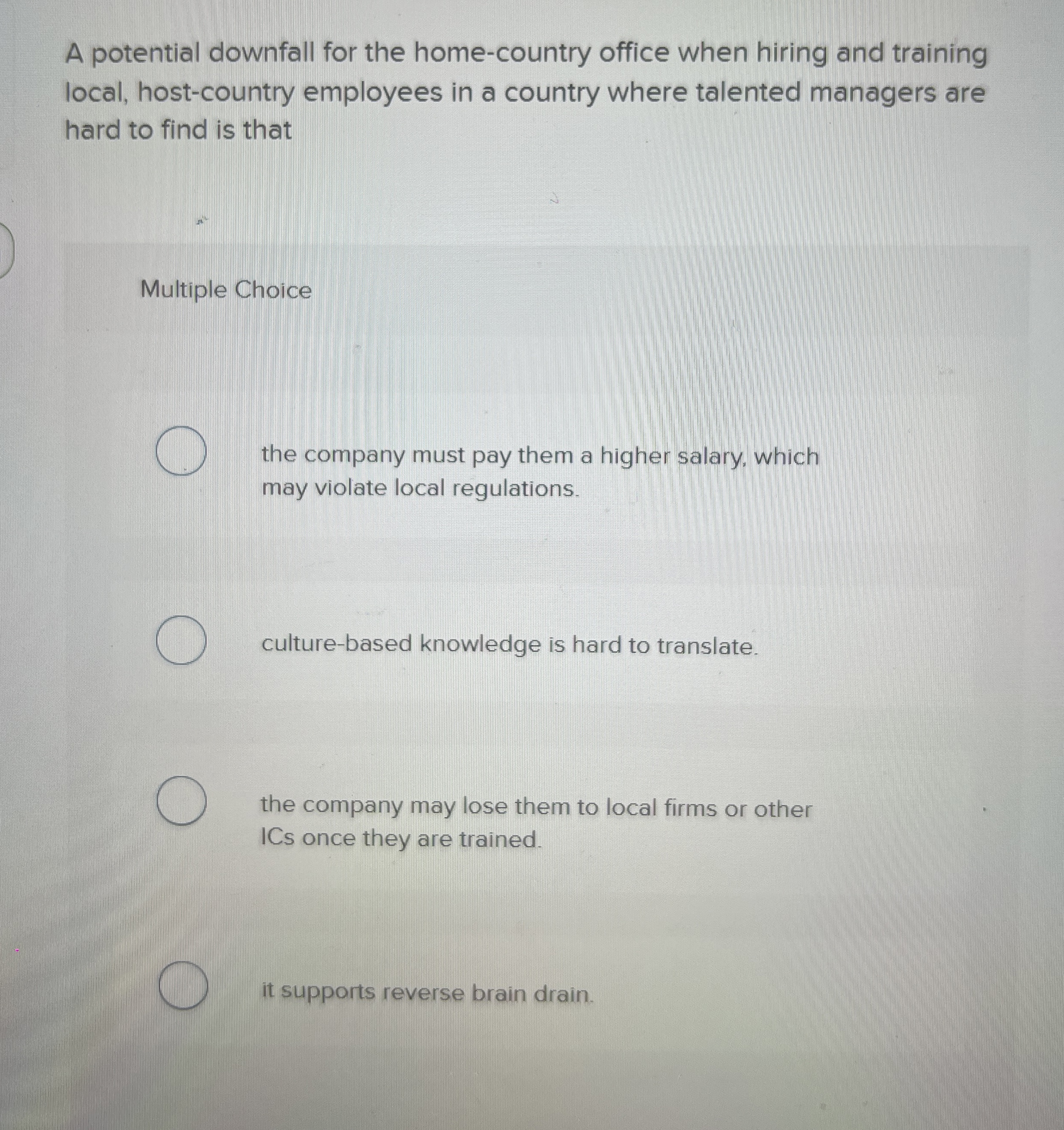 A potential downfall for the home - country