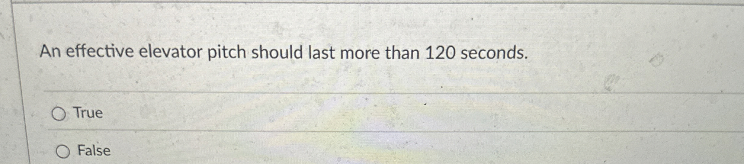 An effective elevator pitch should last more than
