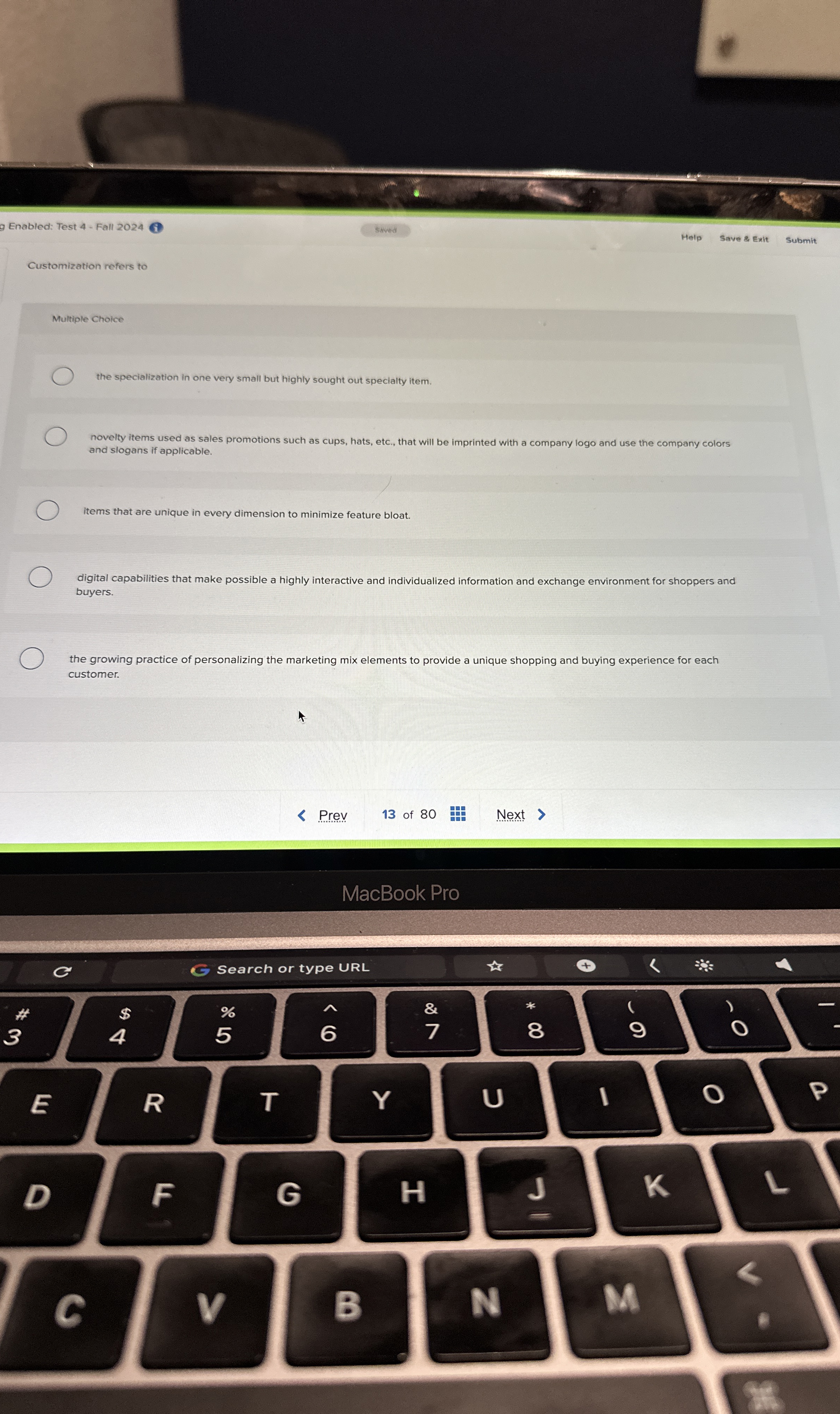9 Enabled: Test 4 - Fall 2 0 2 4 Saved Help Save