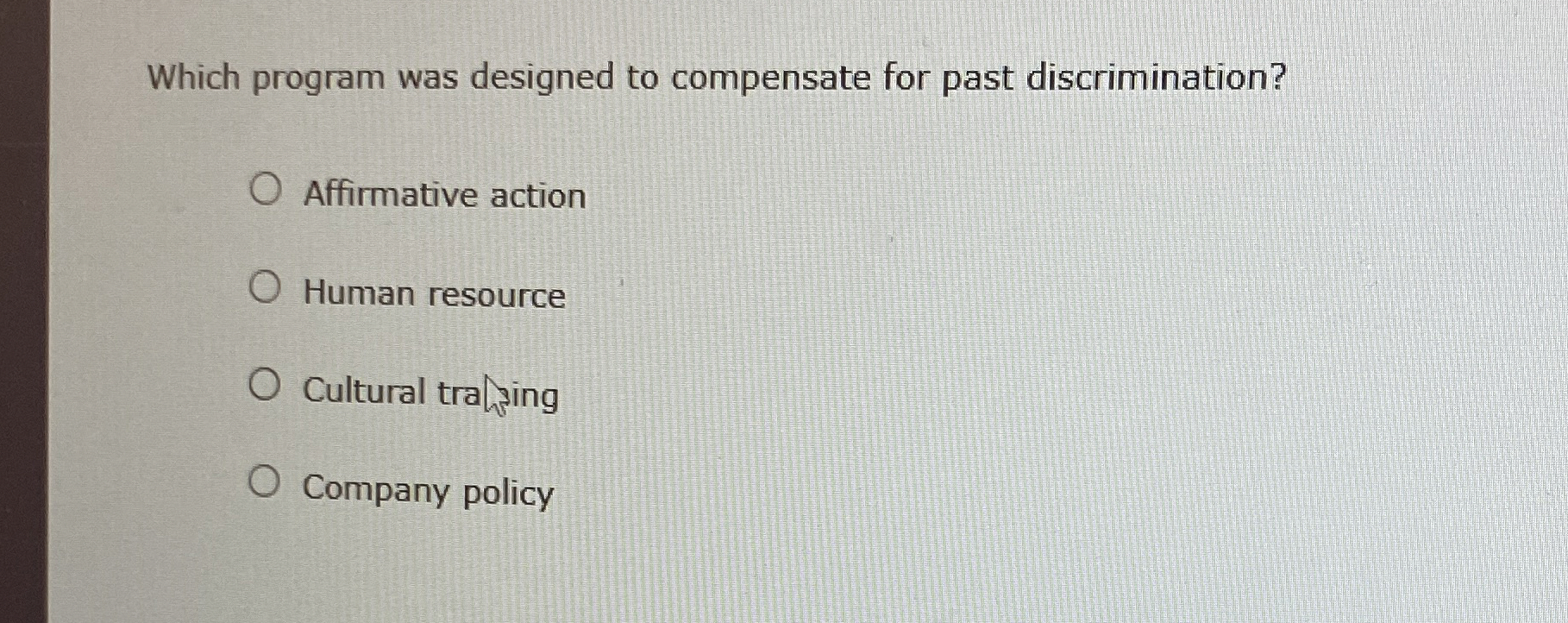 Which program was designed to compensate for past