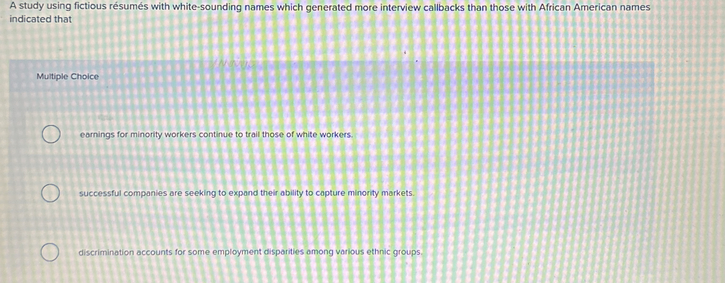 A study using fictious r sum s with white -