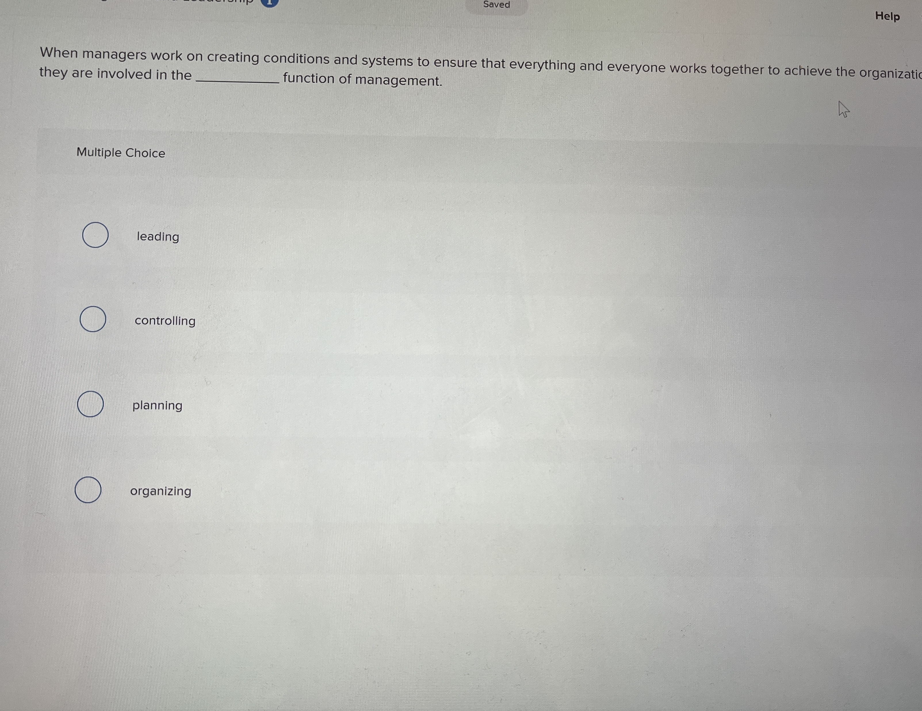 Saved Help When managers work on creating