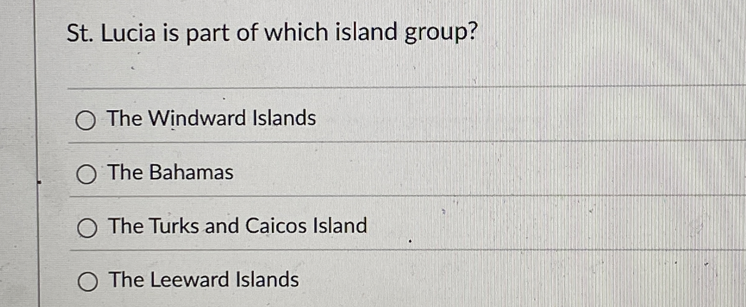 St . Lucia is part of which island group? The