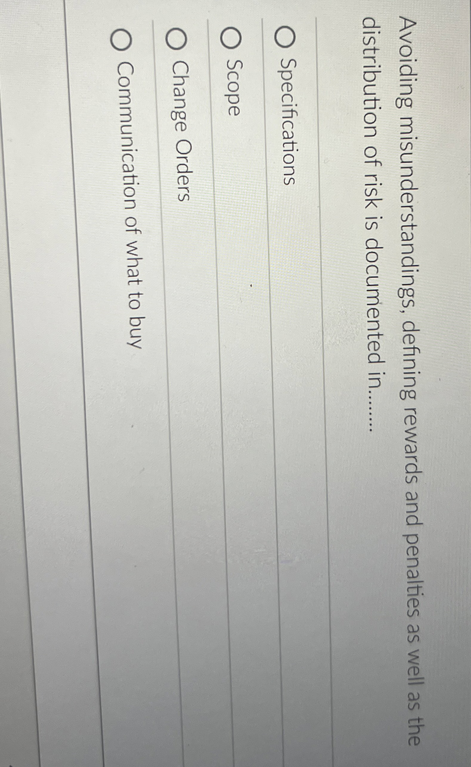 Avoiding misunderstandings, defining rewards and