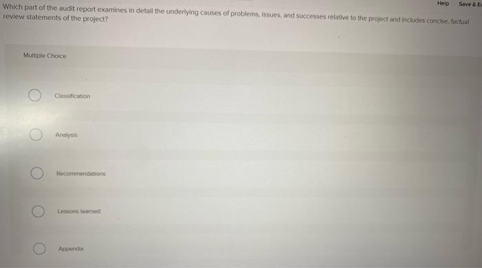 Seved The section of the audit report is often