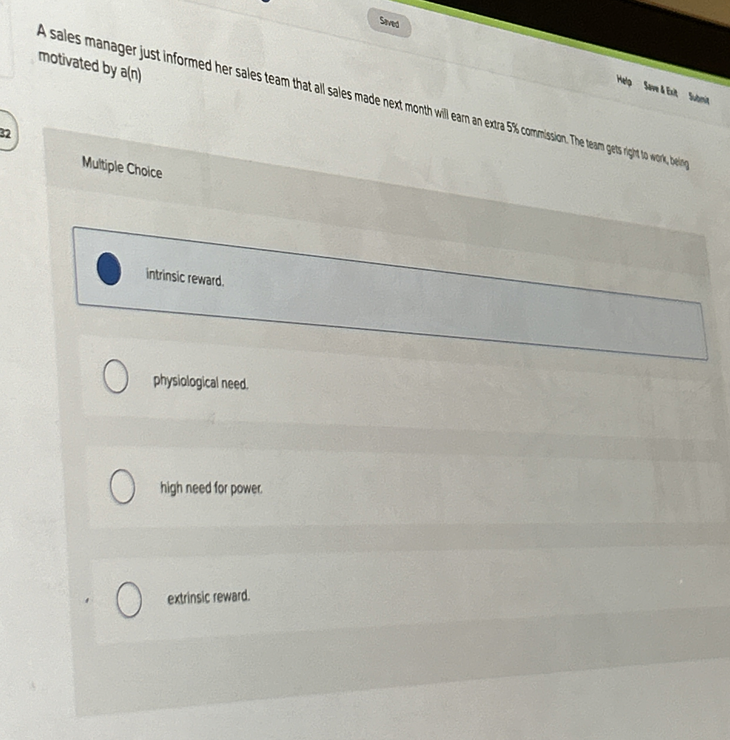 motivated by a ( n ) 3 2 Multiple Choice