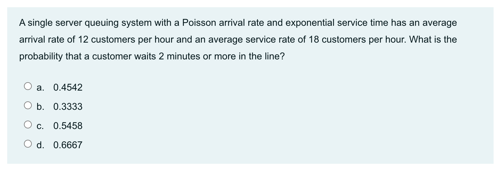 A single server queuing system with a Poisson