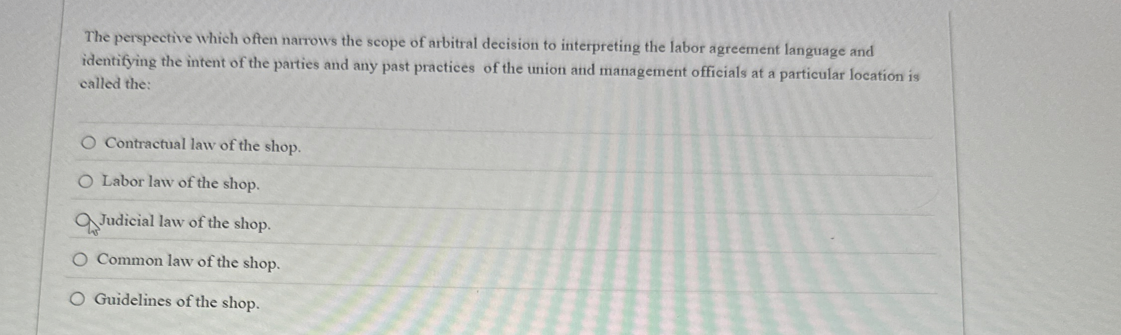 The perspective which often narrows the scope of