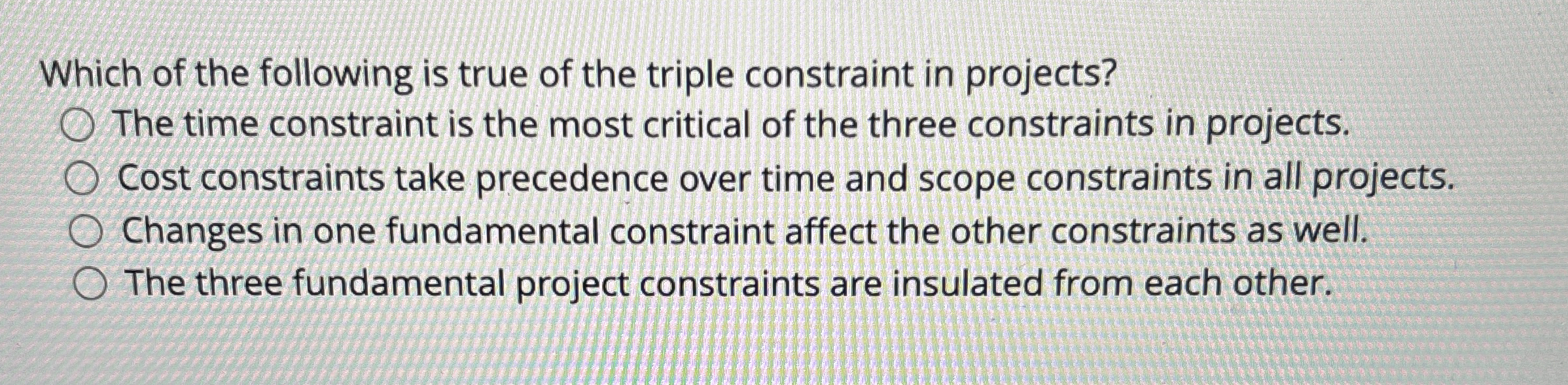 Which of the following is true of the triple