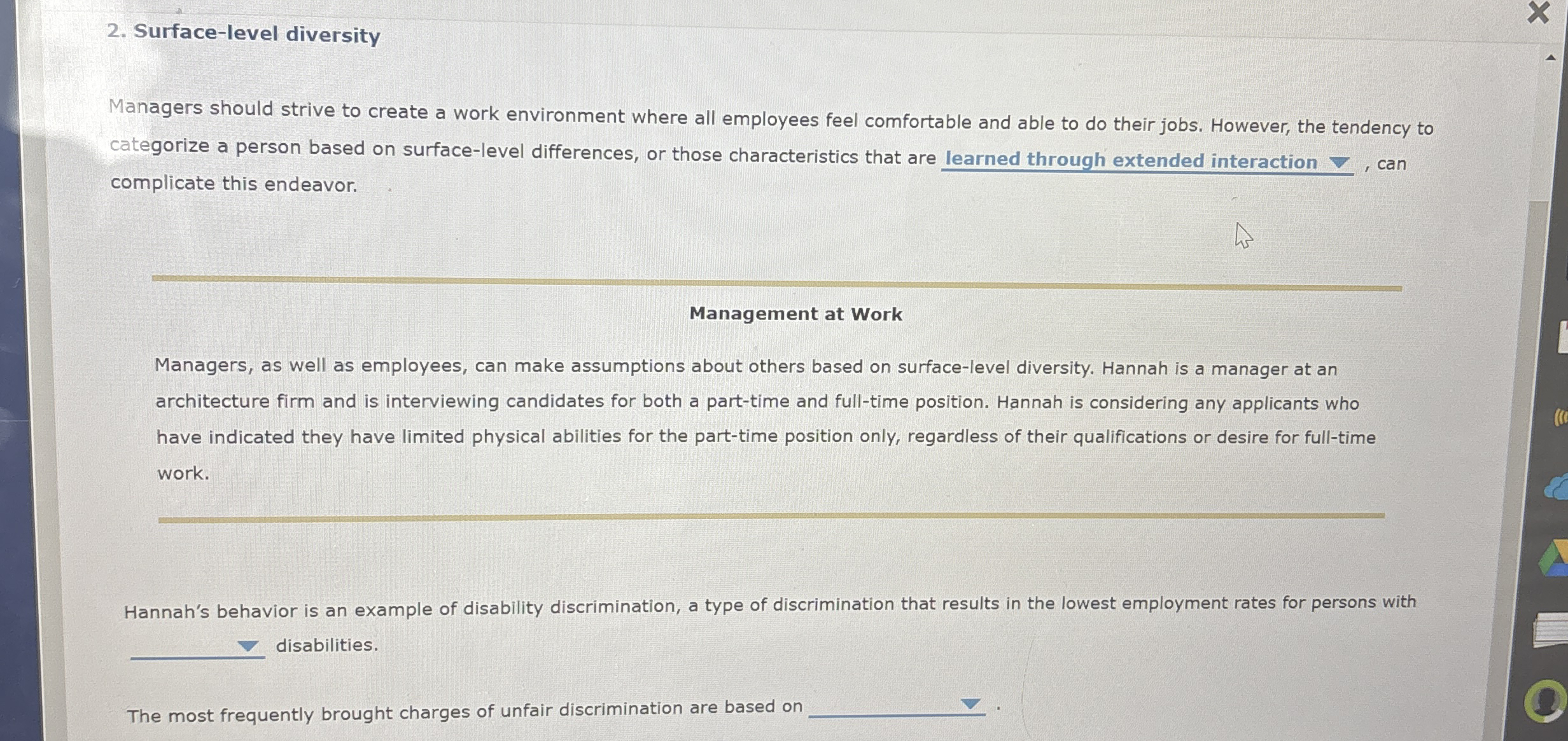 Surface - level diversity Managers should strive