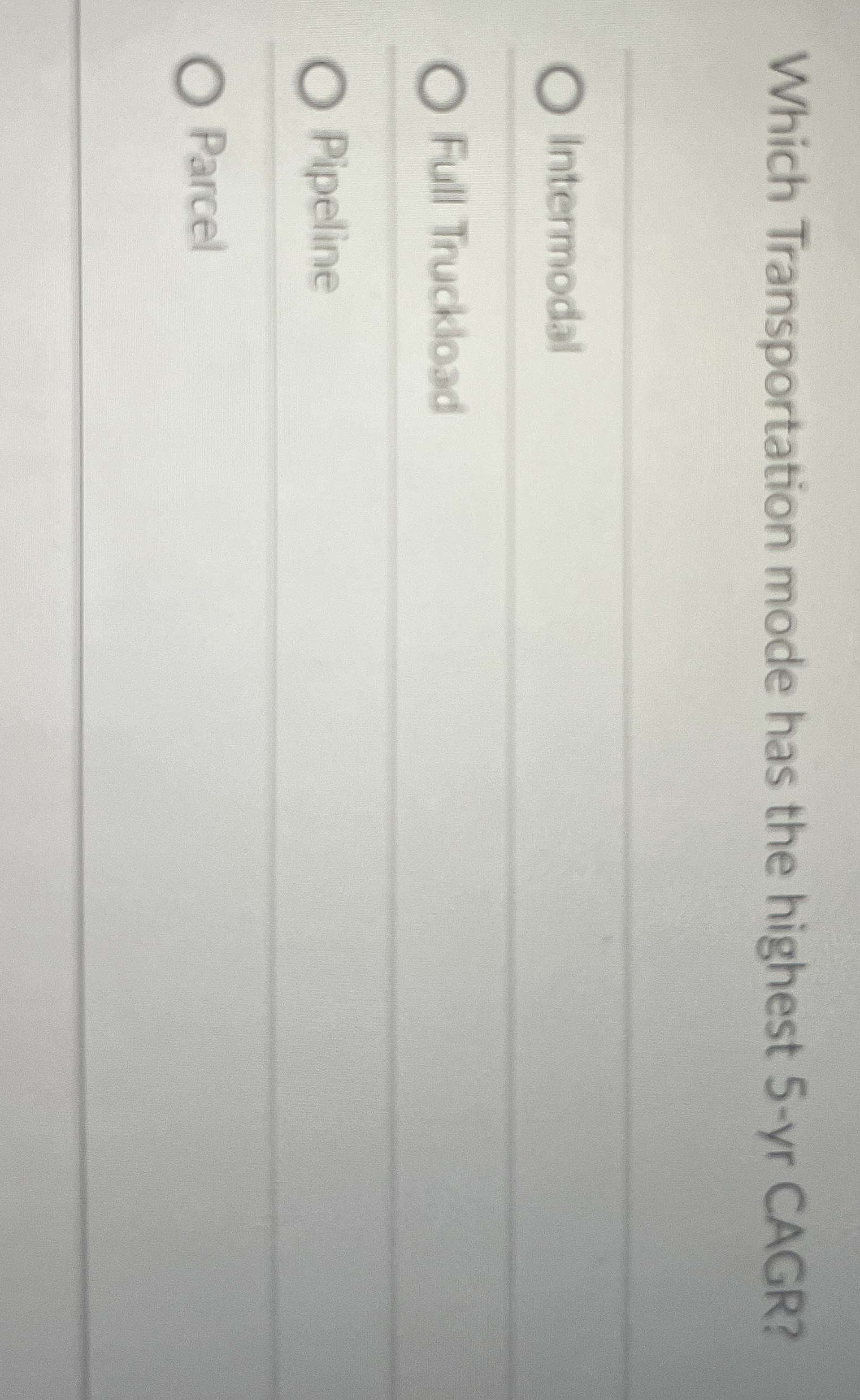 Which Transportation mode has the highest 5 - y r