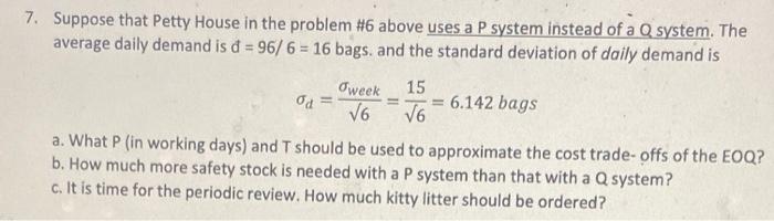 7. Suppose that Petty House in the problem #6