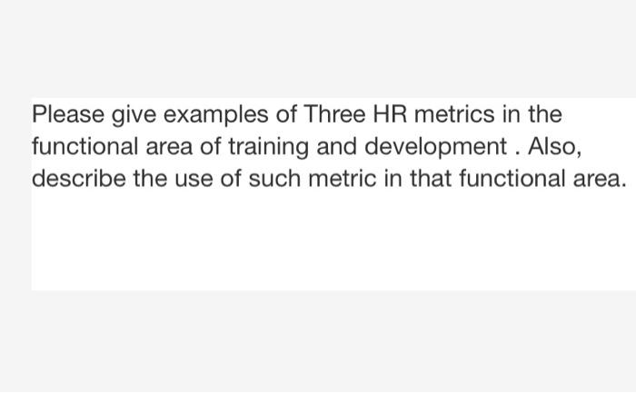 answer about functional area of training and