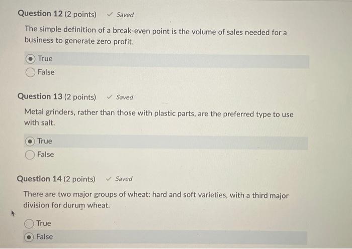 Q10-12-13-14 please Question 10 (2 points) Saved