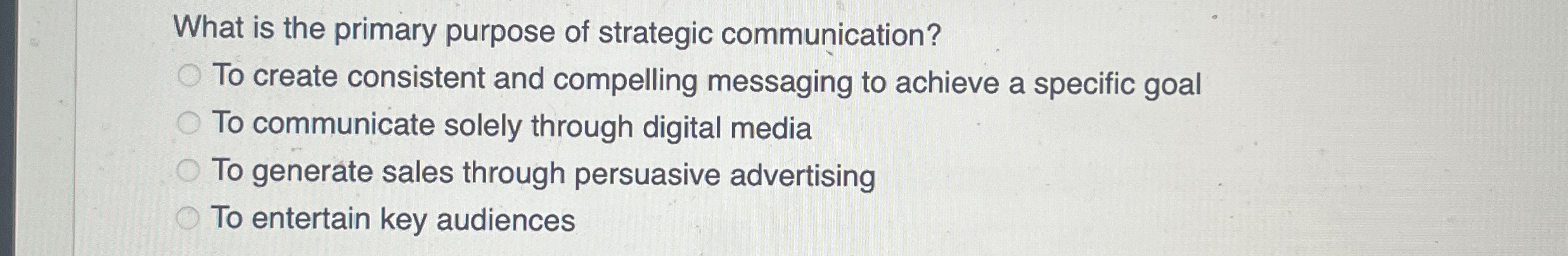 What is the primary purpose of strategic