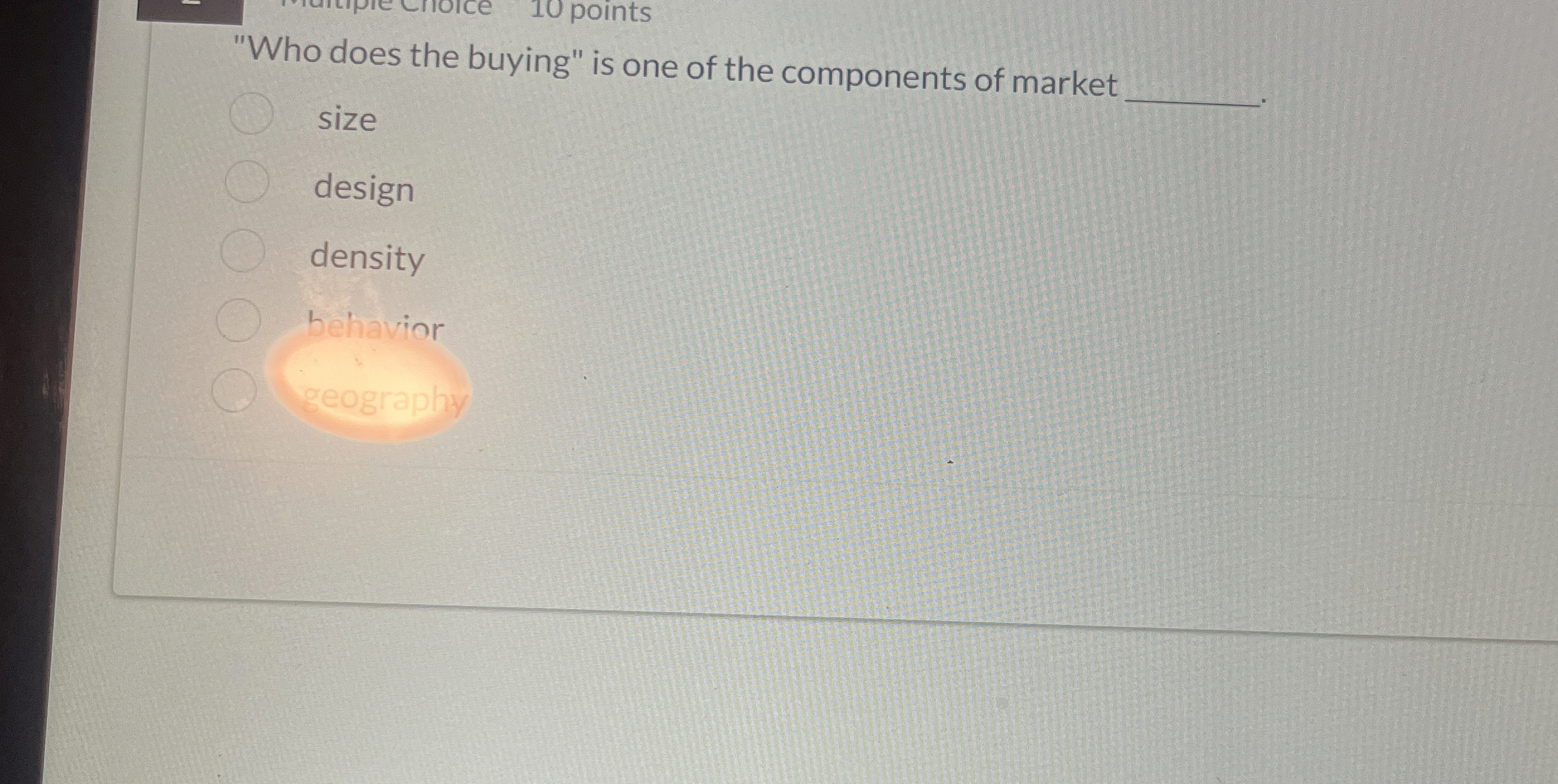 "Who does the buying" is one of the components of