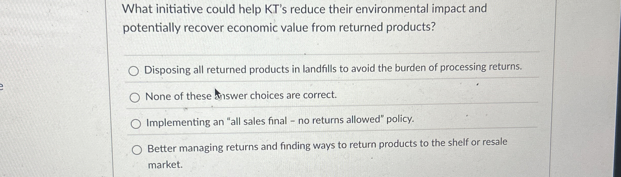 What initiative could help KT ' s reduce their