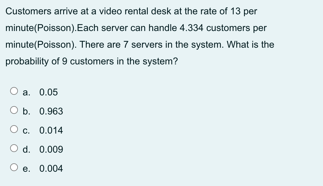Customers arrive at a video rental desk at the