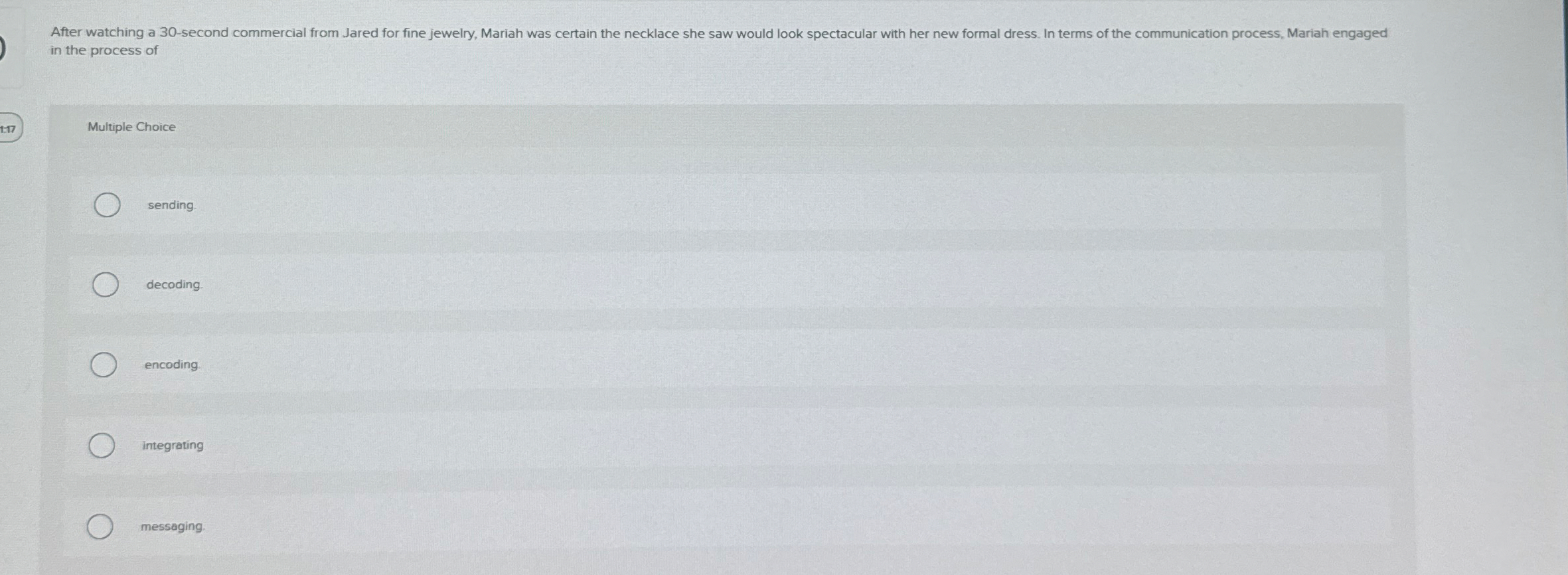 in the process of Multiple Choice sending.