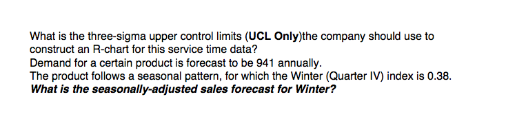 What is the three-sigma upper control limits (UCL