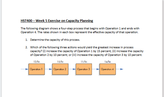 HST 4 0 0 - Week 5 Exercise on Capacity Planning