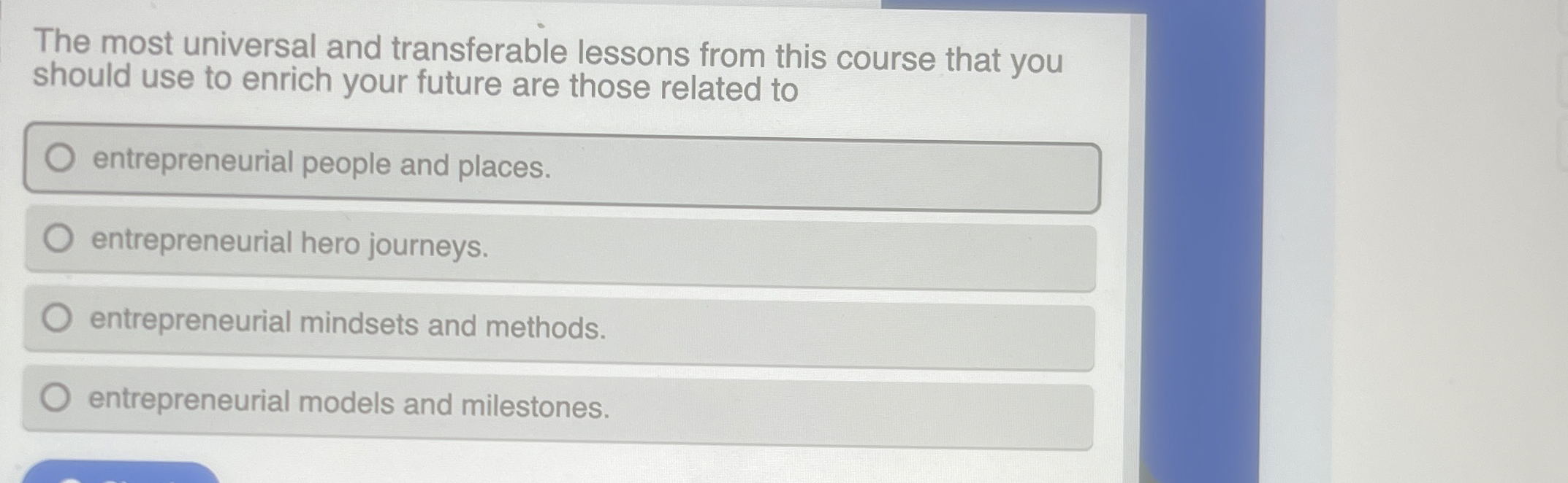 The most universal and transferable lessons from