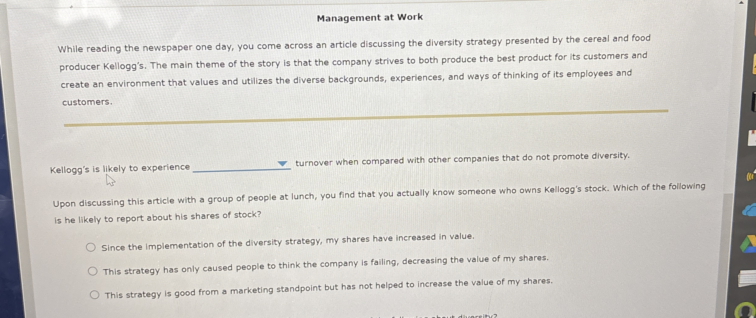 Management at Work While reading the newspaper