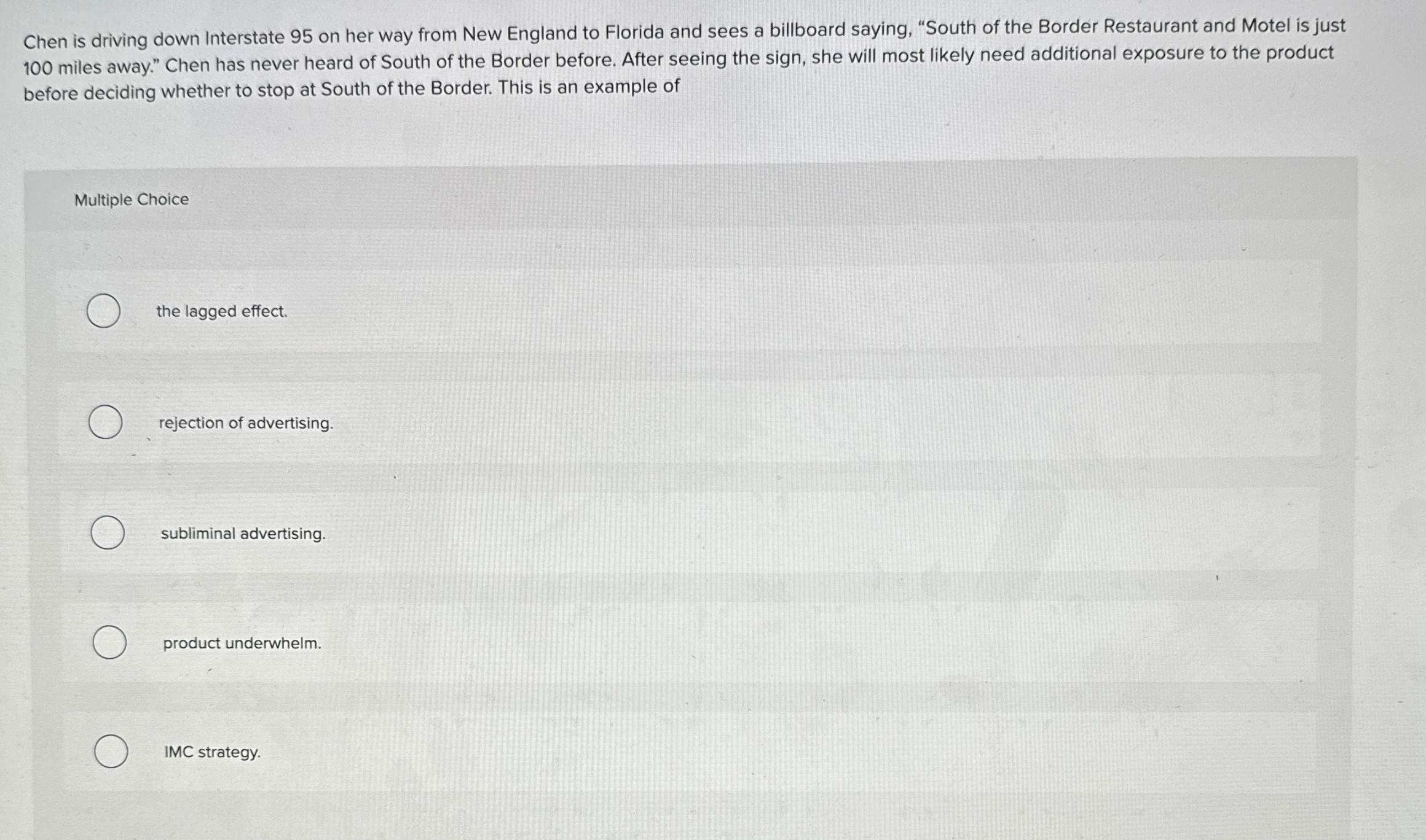 Chen is driving down Interstate 9 5 on her way