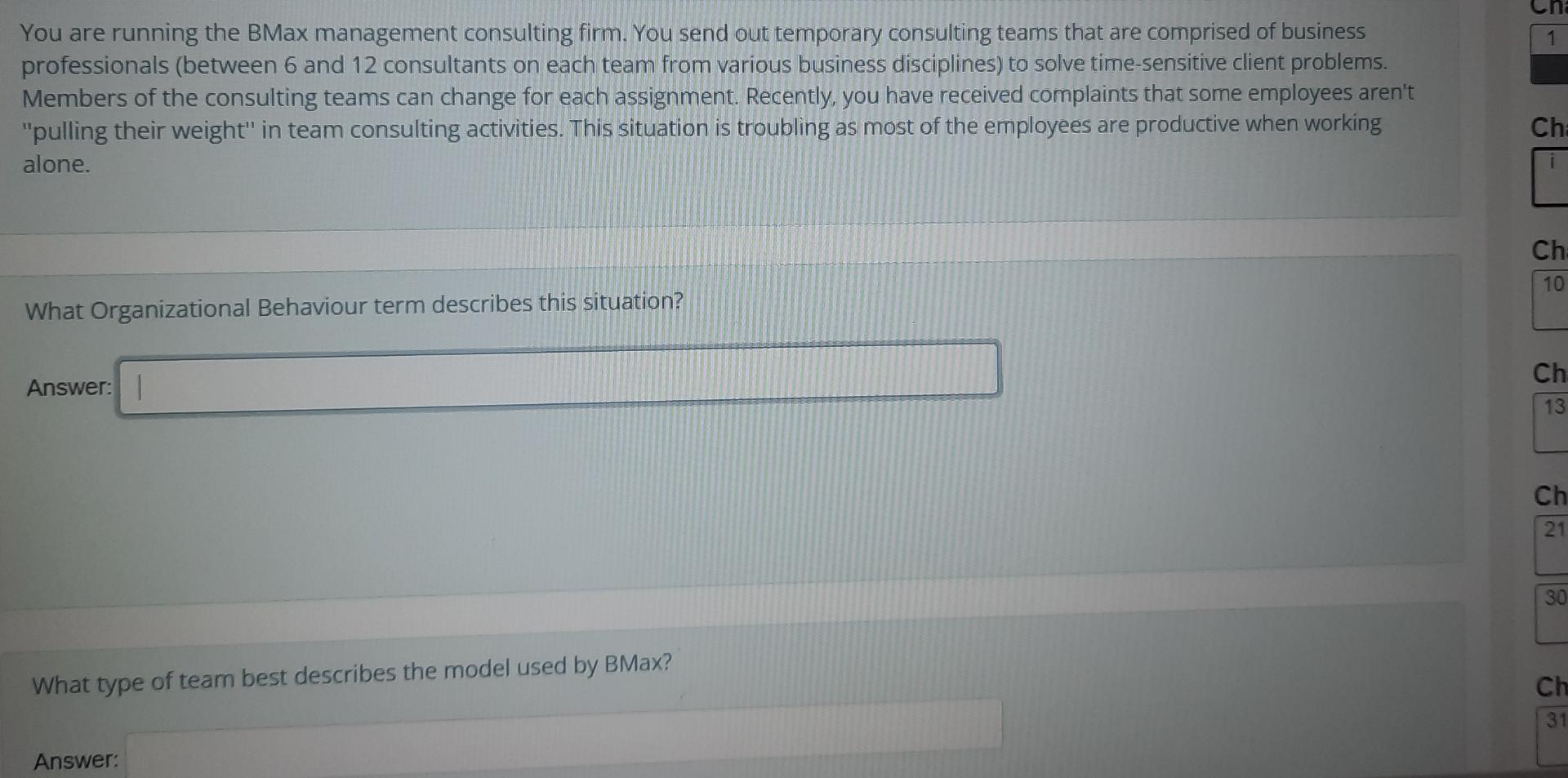 organization behavioral cne 1 You are running the