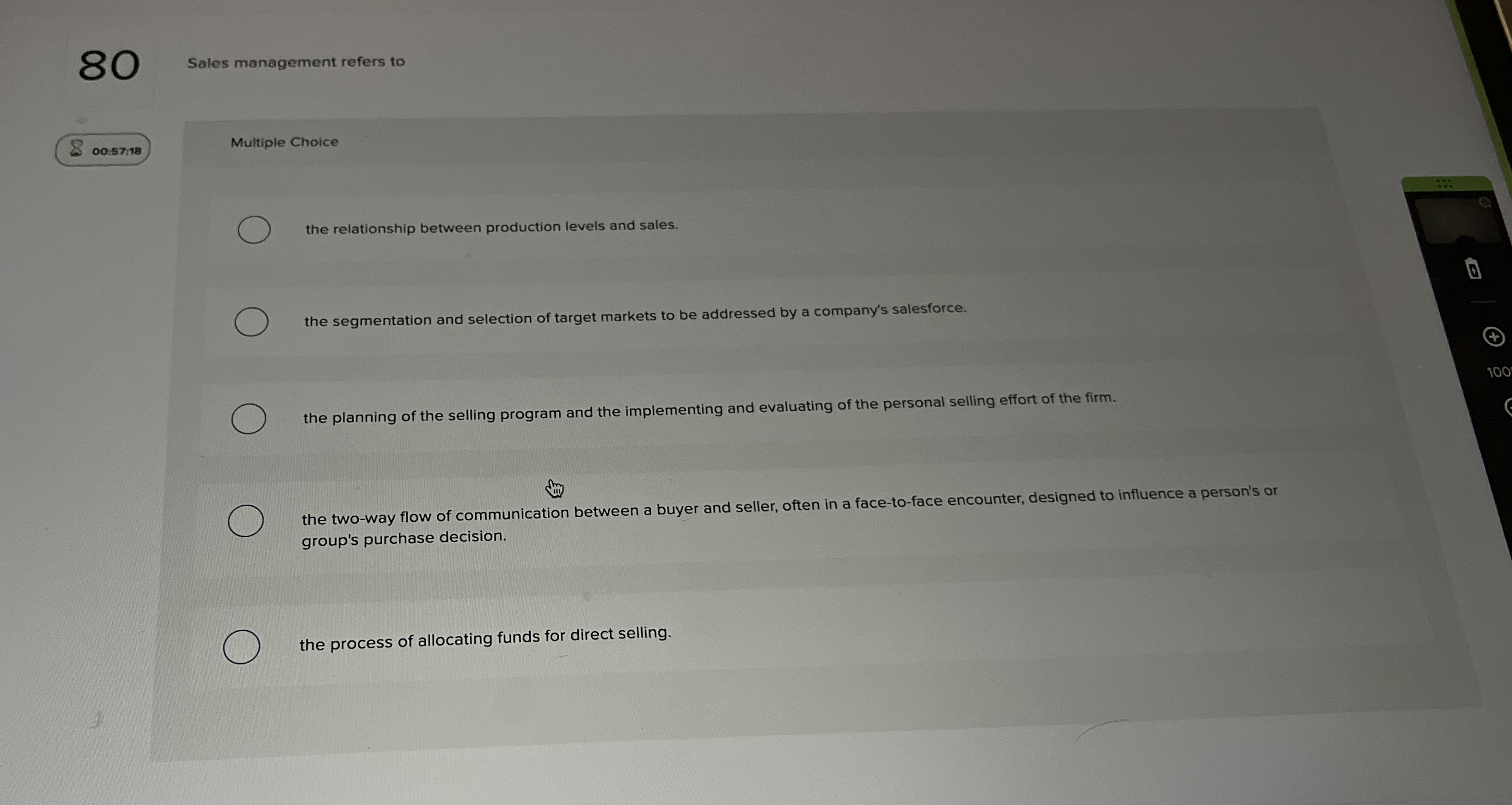 8 0 Sales management refers to 8 0 0 . 5 7 1 8