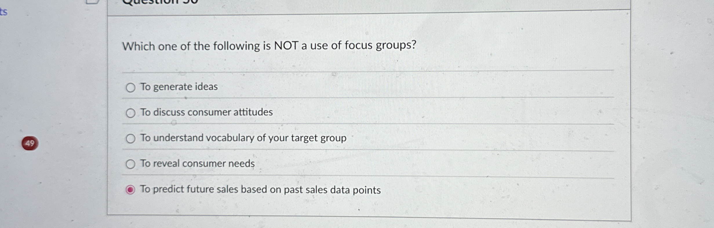 Which one of the following is NOT a use of focus