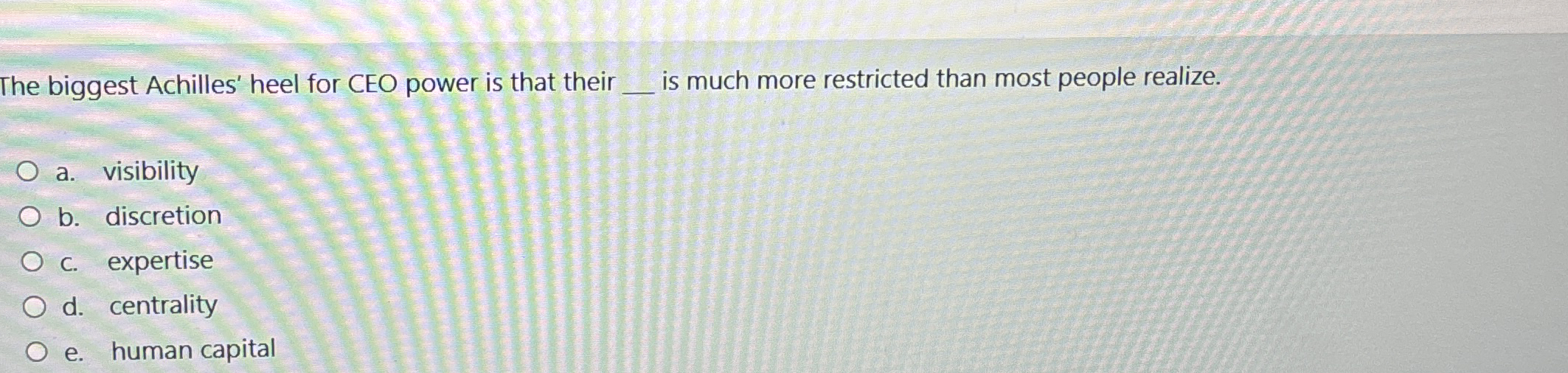 The biggest Achilles' heel for CEO power is that