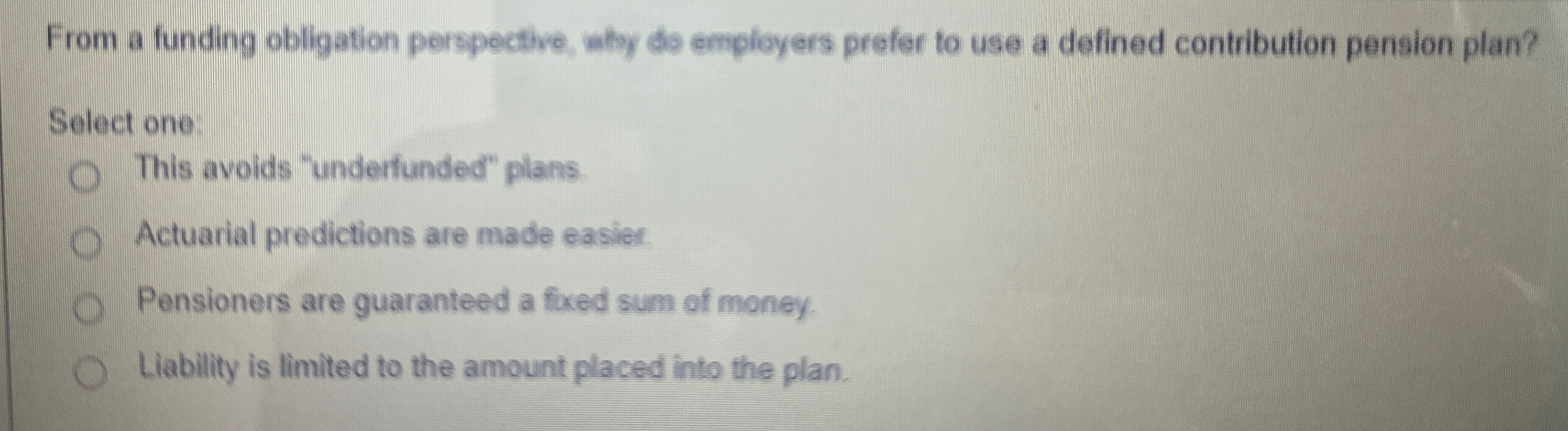 From a funding obligation perspective, why de