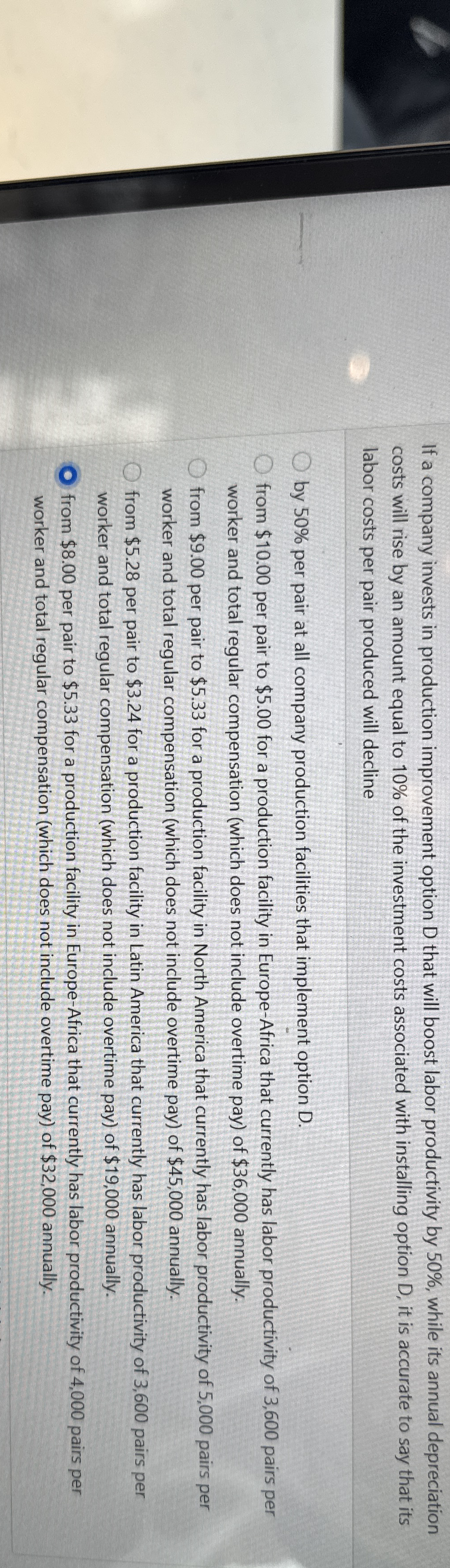 If a company invests in production improvement