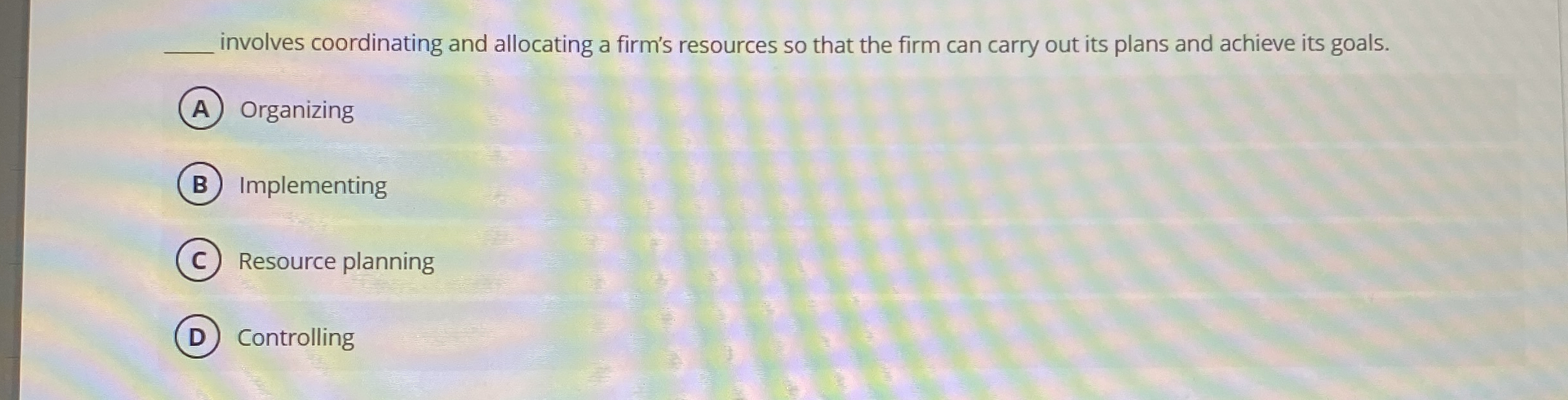 involves coordinating and allocating a firm's