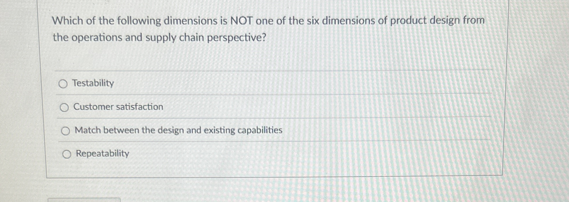 Which of the following dimensions is NOT one of