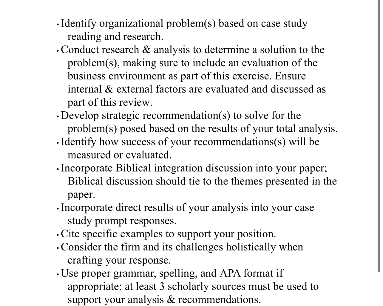 - Identify organizational problem ( s ) based on