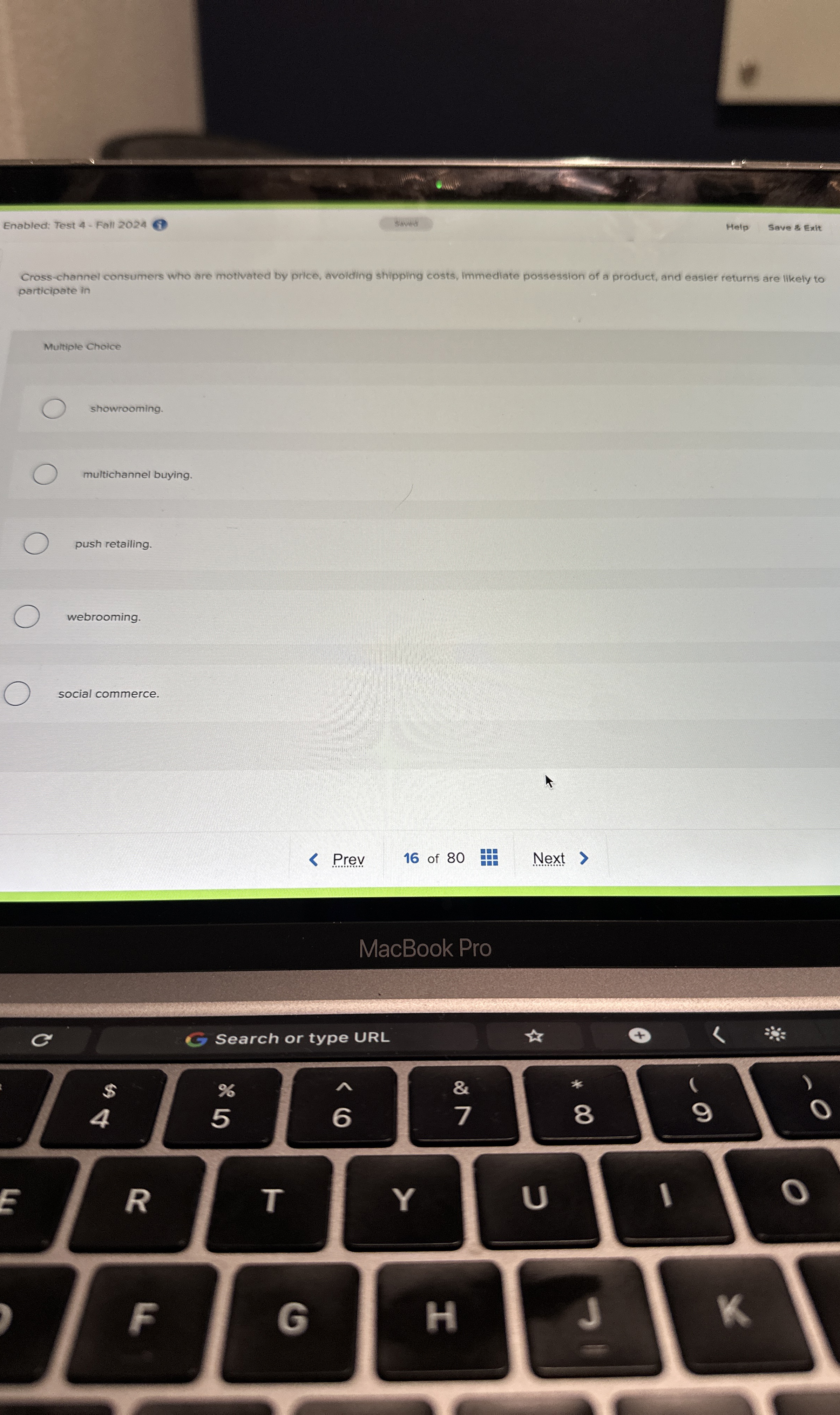 Enabled: Test 4 - Fall 2 0 2 4 suved Help Save &