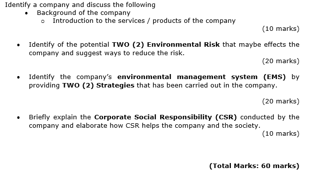 PLEASE WRITE 6000 WORDS. Identify a company and