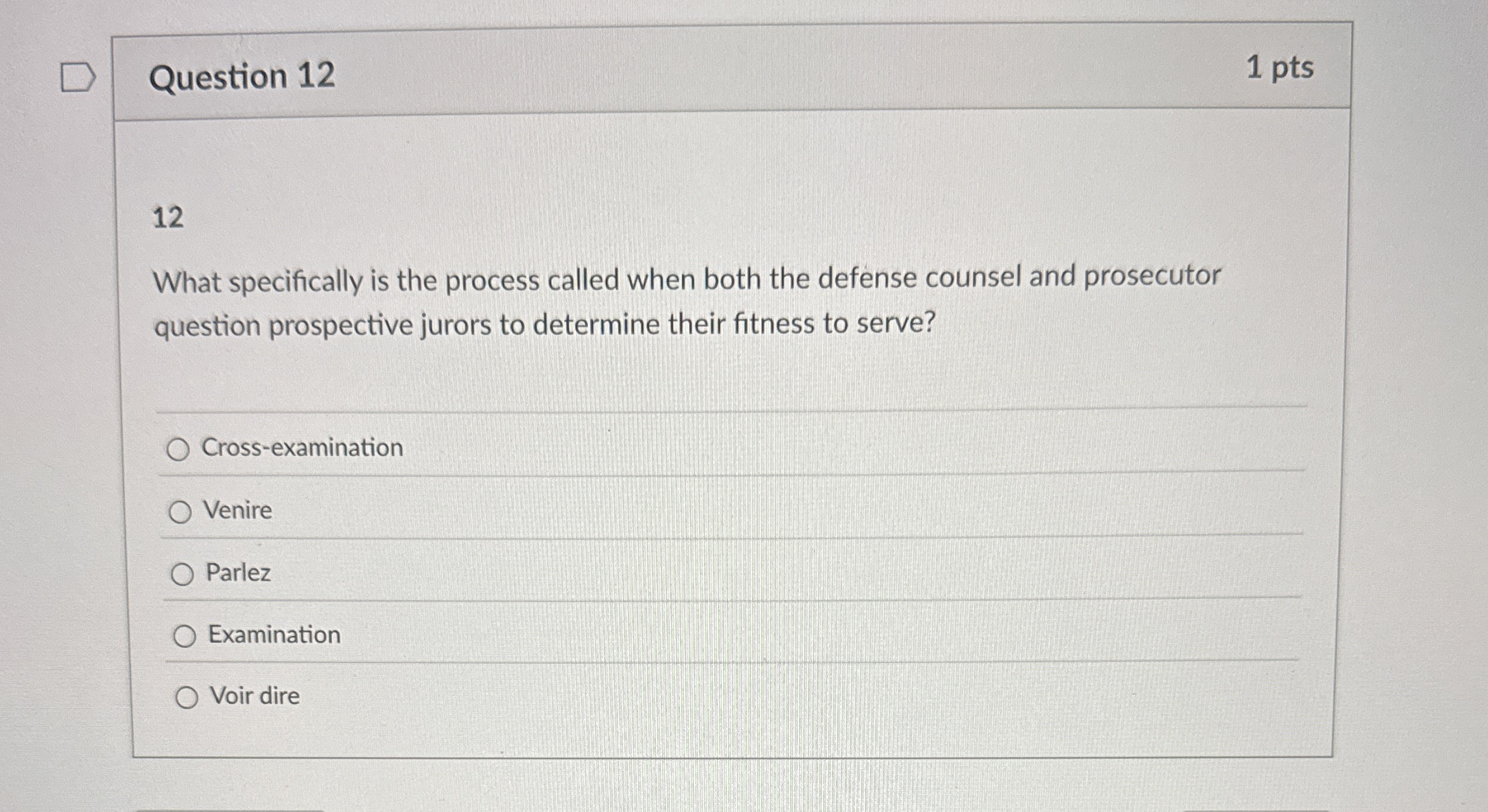 Question 1 2 1 pts 1 2 What specifically is the