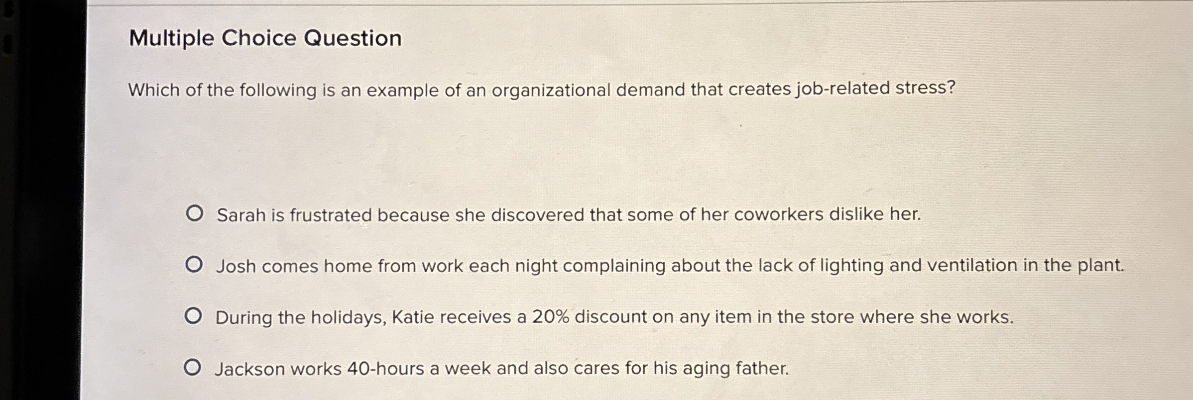 Multiple Choice Question Which of the following