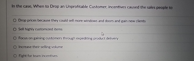 In the case, When to Drop an Unprofitable