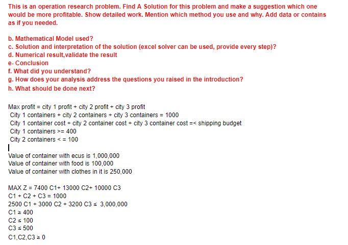 This is an operation research problem. Find A