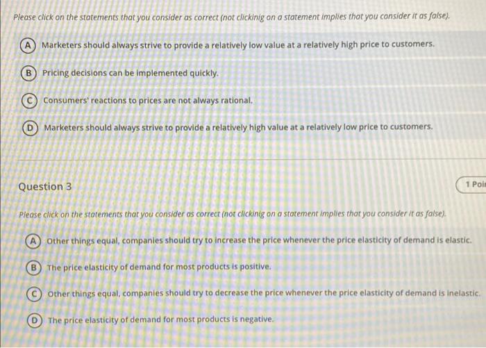 Please click on the statements that you consider