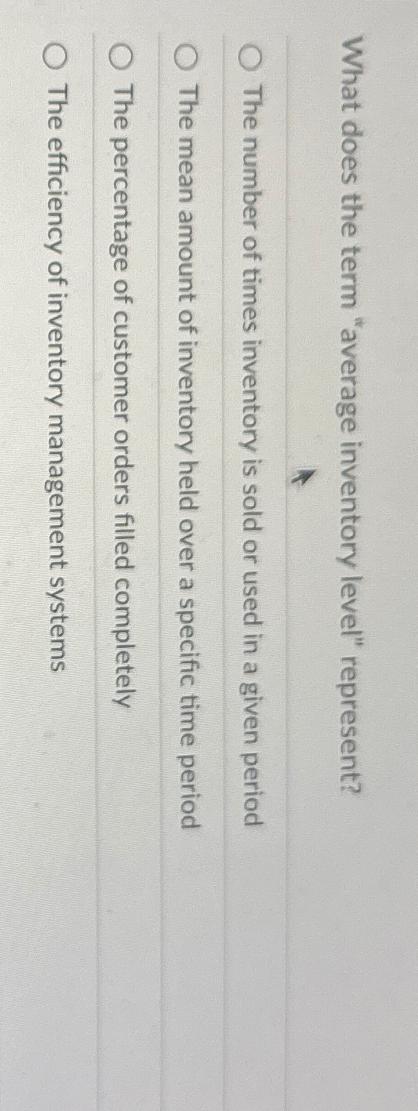 What does the term "average inventory level"